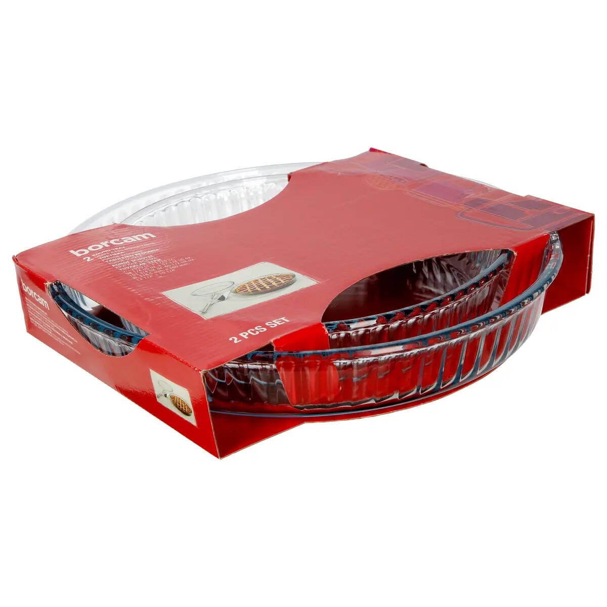 Dwie okrągłe formy do pieczenia ciast - szklane, 32, 26 cm