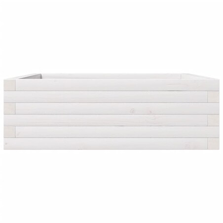 vidaXL Donica ogrodowa, biała, 70x70x23 cm, lite drewno sosnowe