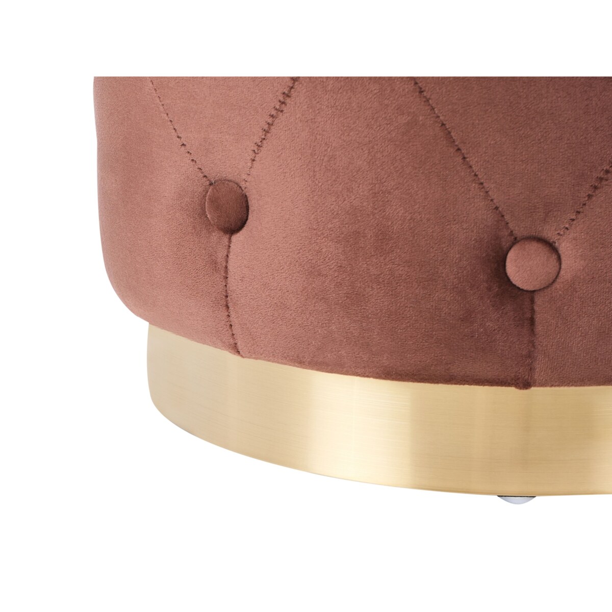 Puf CARROLLTON Welur Brązowy 40 cm 40 cm 41 cm