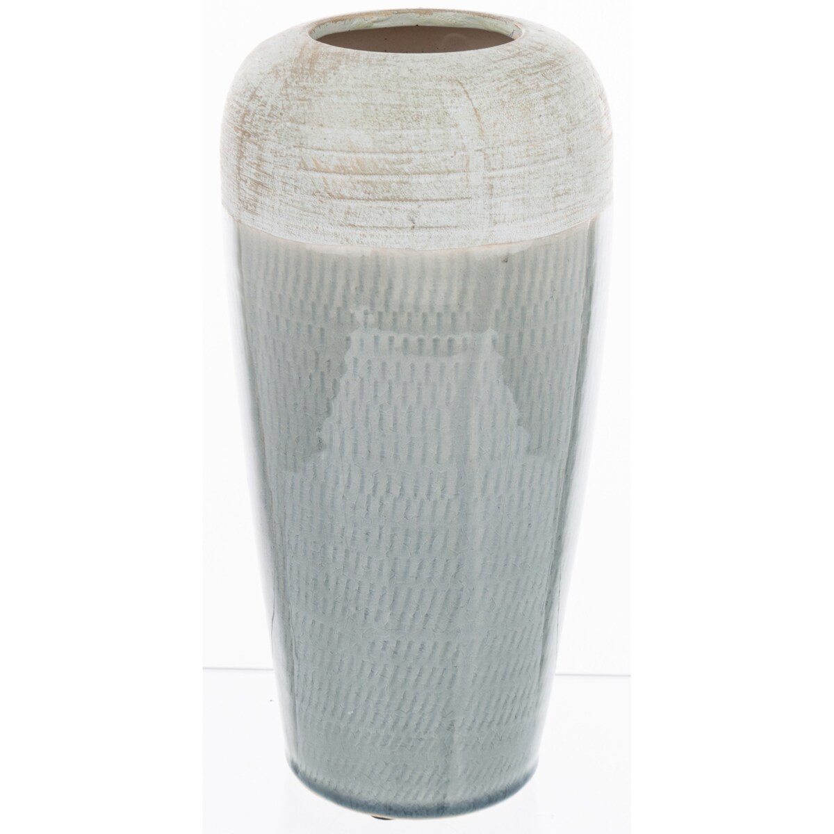 Wazon ceramiczny niebiesko-biały 25x12x12 cm SASSARA wysoki