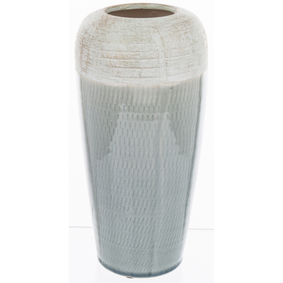 Wazon ceramiczny niebiesko-biały 25x12x12 cm SASSARA wysoki