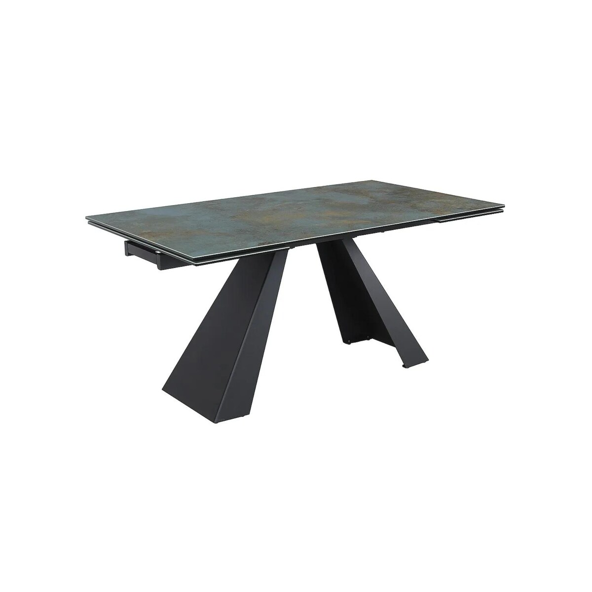 Stół rozkładany SALVADORE CERAMIC 160(240)x90 turkusowy ossido verde