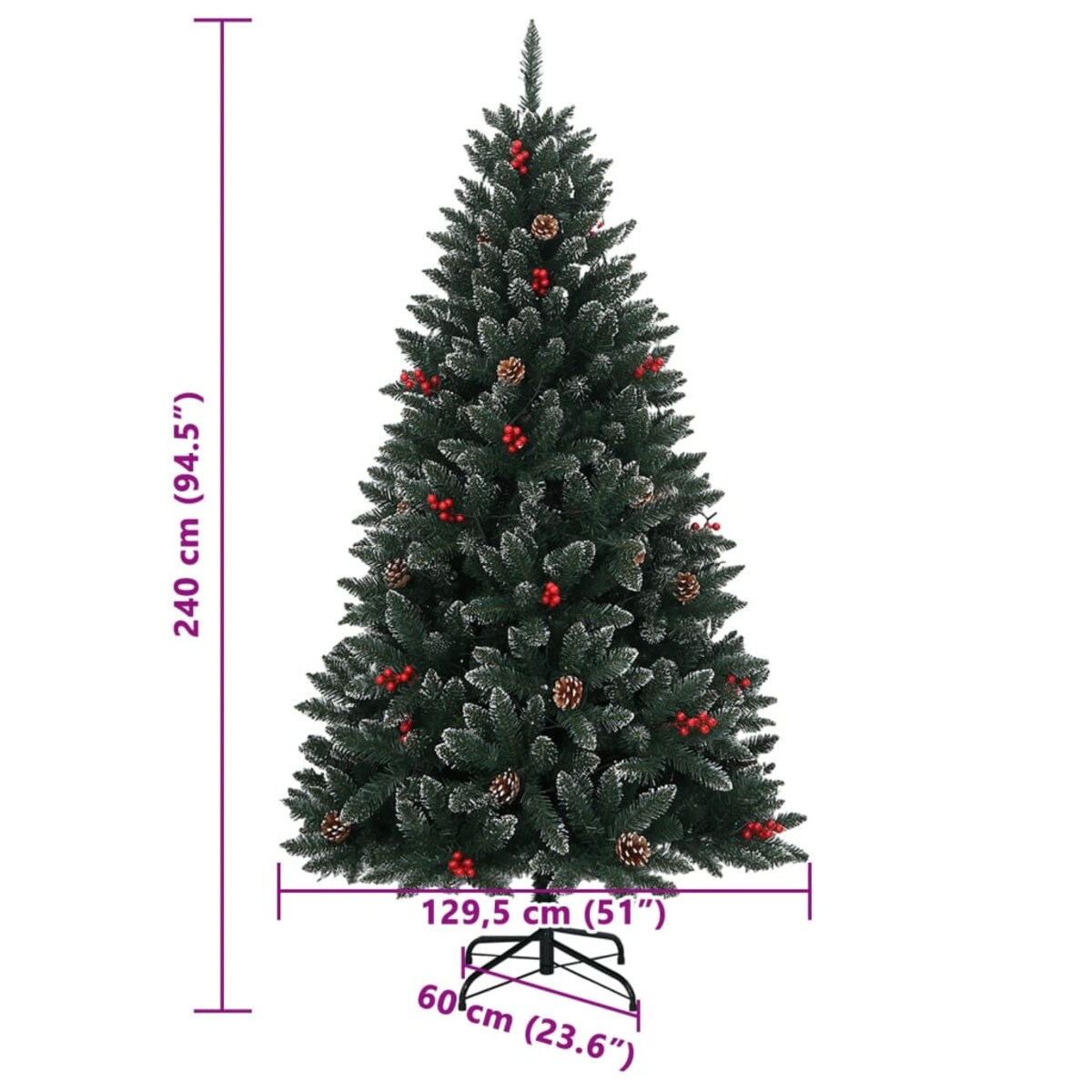 vidaXL Sztuczna choinka, 300 lampek LED, 240 cm