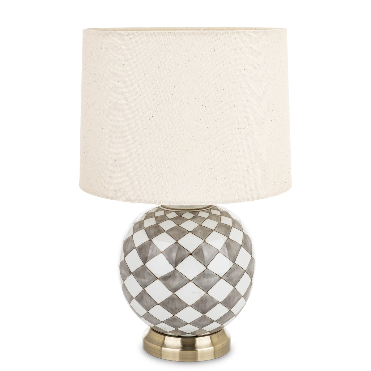 Lampa ceramiczna stołowa 46x28x28 cm LAVIA w kratkę