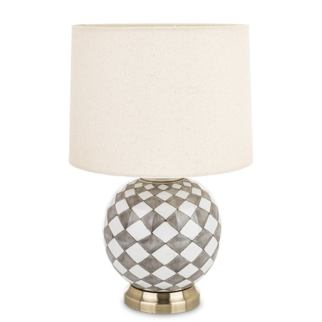 Lampa ceramiczna stołowa 46x28x28 cm LAVIA w kratkę