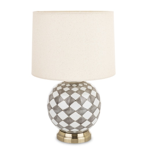 Lampa ceramiczna stołowa 46x28x28 cm LAVIA w kratkę