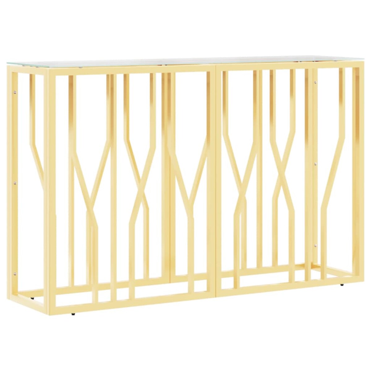 vidaXL Stolik konsolowy, 110x30x70 cm, stal nierdzewna i szkło