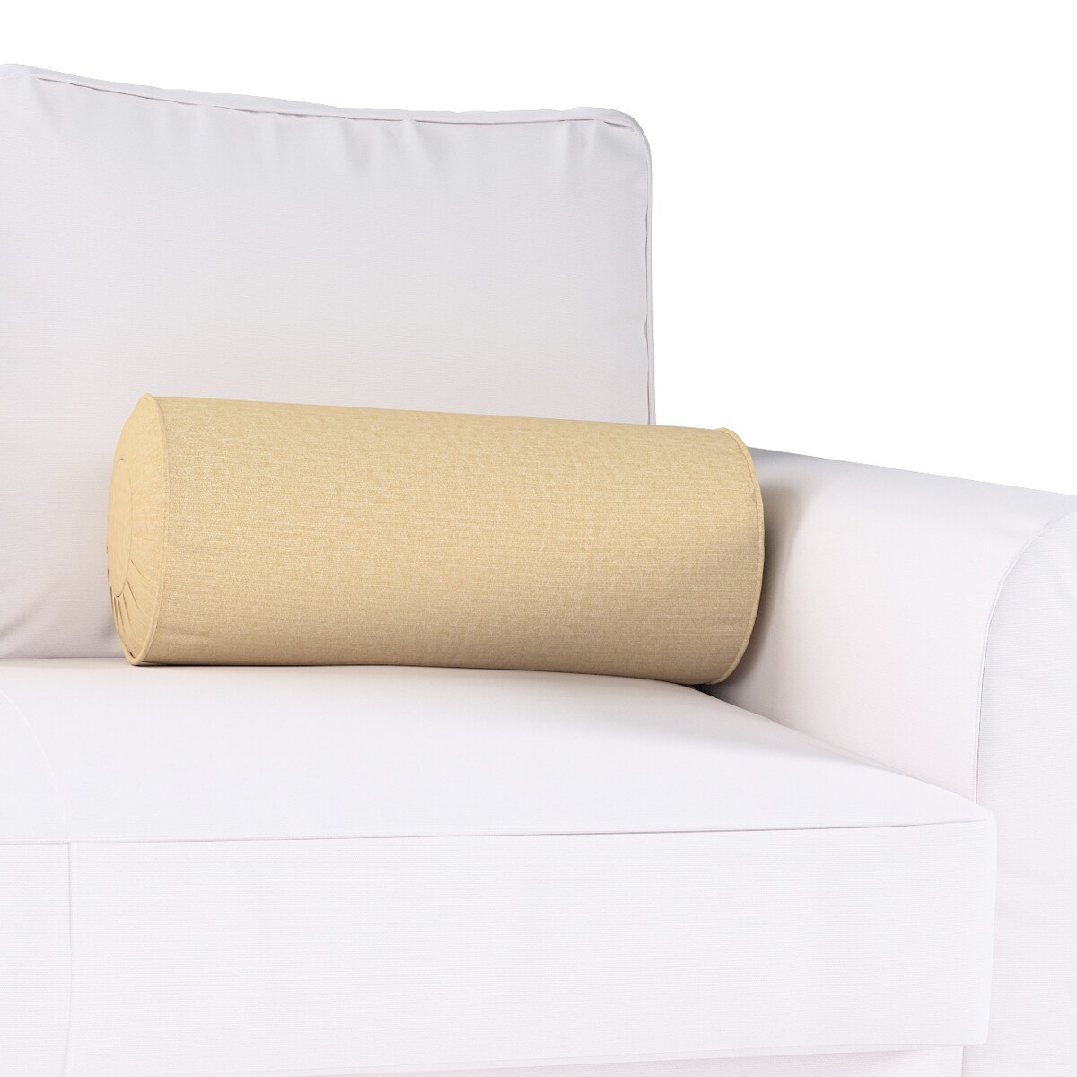 Poduszka wałek z zakładkami, piaskowy szenil, Ø20 x 50 cm, Chenille