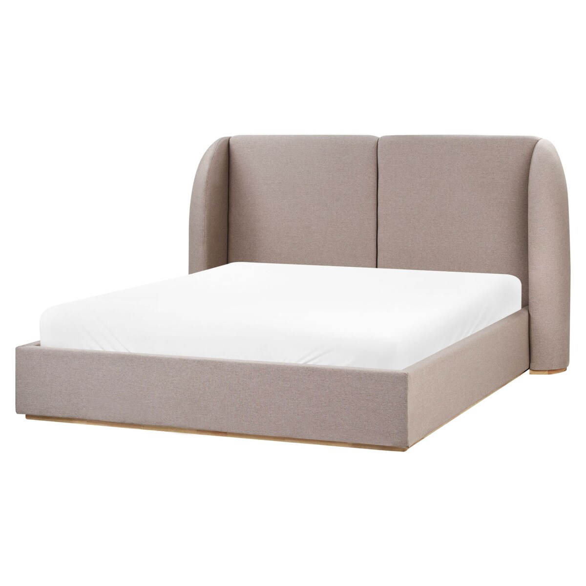 Łóżko z pojemnikiem MONESTIER 160 x 200 cm Beżowoszary