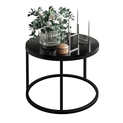 Okrągły stolik kawowy CIRI czarny połysk