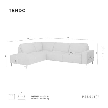 Tendo Sofa narożna - ciemnoniebieska