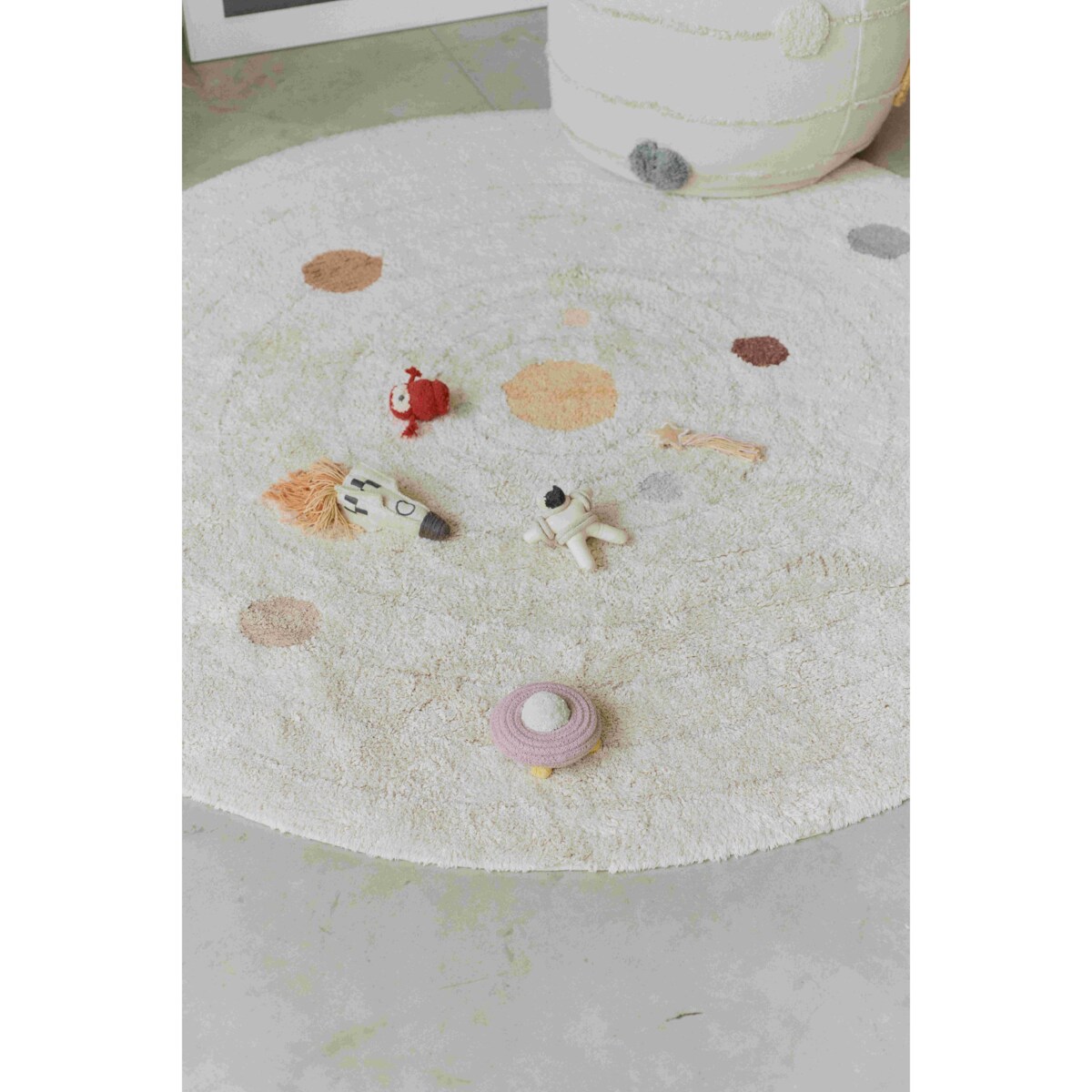 Dywan bawełniany do zabawy Układ Słoneczny, "Mom, I want to be an astronaut" Lorena Canals