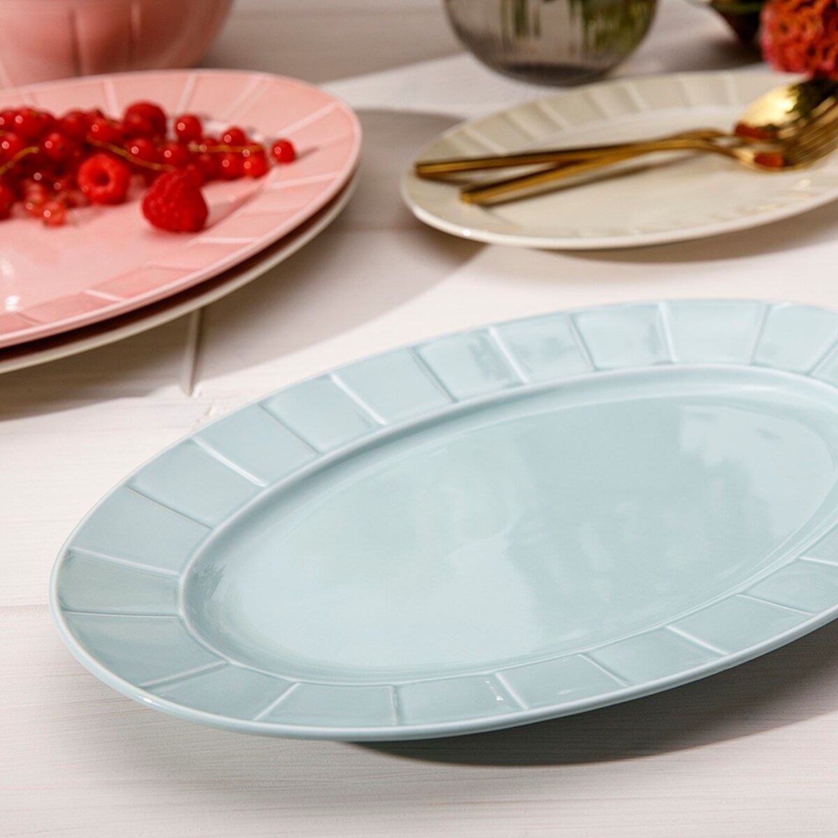 Półmisek owalny 24 cm Oktawa miętowa GL03