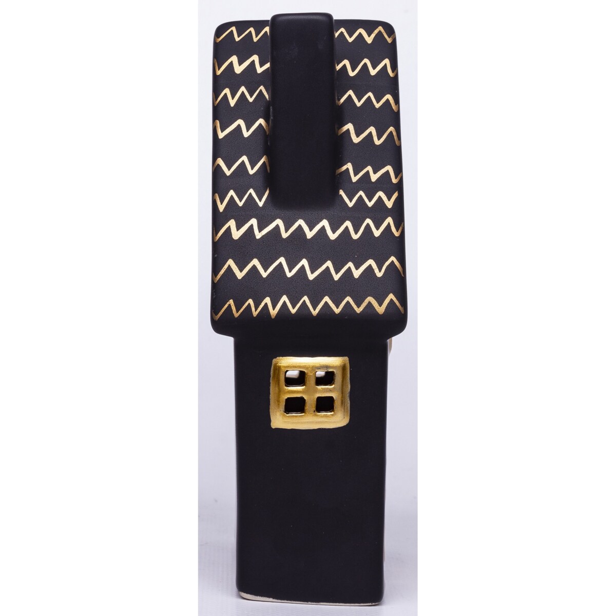 Dolomitowy czarny domek LED 19x12x6,5 cm JOUDA