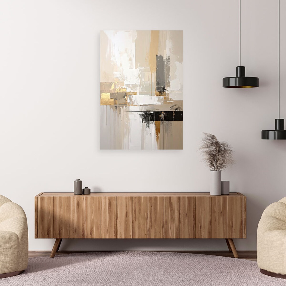 Obraz do salonu sypialni kuchni biura loftu, Beżowa abstrakcja tekstura w stylu boho 80x120cm