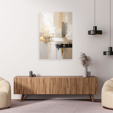 Obraz do salonu sypialni kuchni biura loftu, Beżowa abstrakcja tekstura w stylu boho 80x120cm