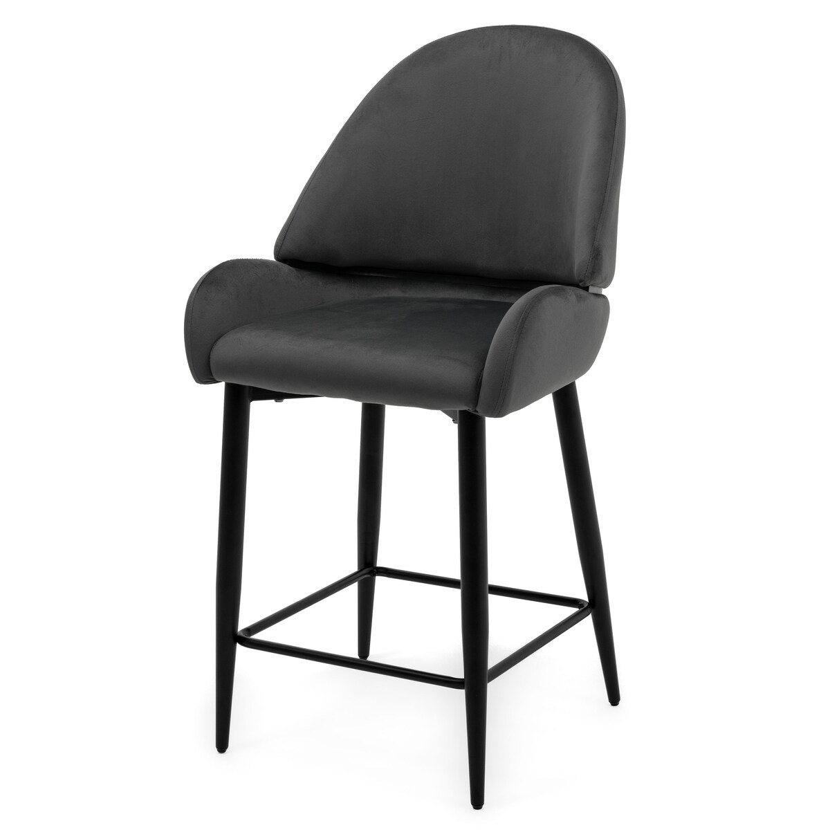 Hoker tapicerowany welurowy do salonu BERGAMO szary