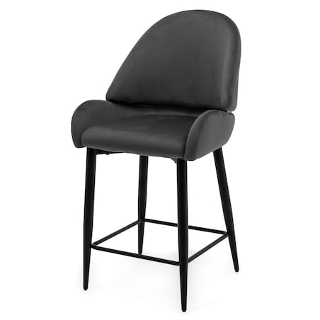 Hoker tapicerowany welurowy do salonu BERGAMO szary