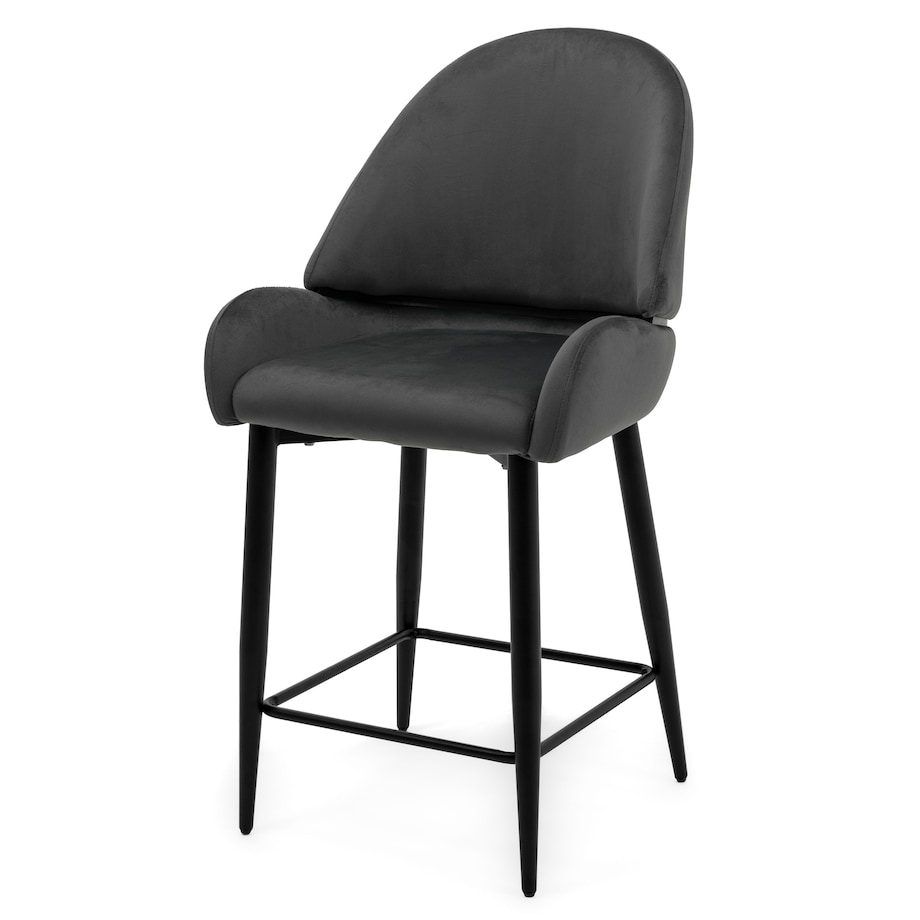 Hoker tapicerowany welurowy do salonu BERGAMO szary