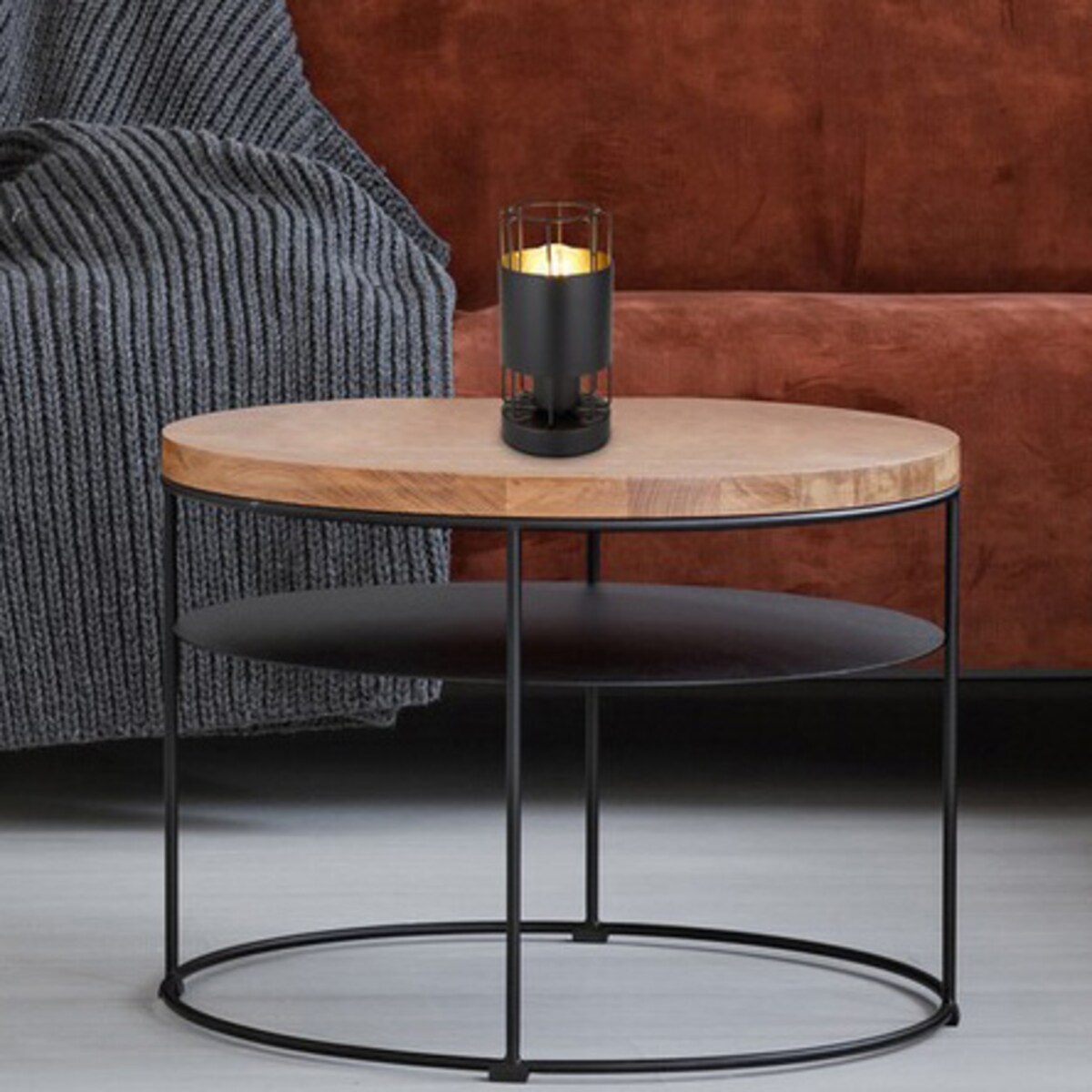 Stojąca lampa stołowa Dimitri 3124 czarny druciak okrągły do gabinetu