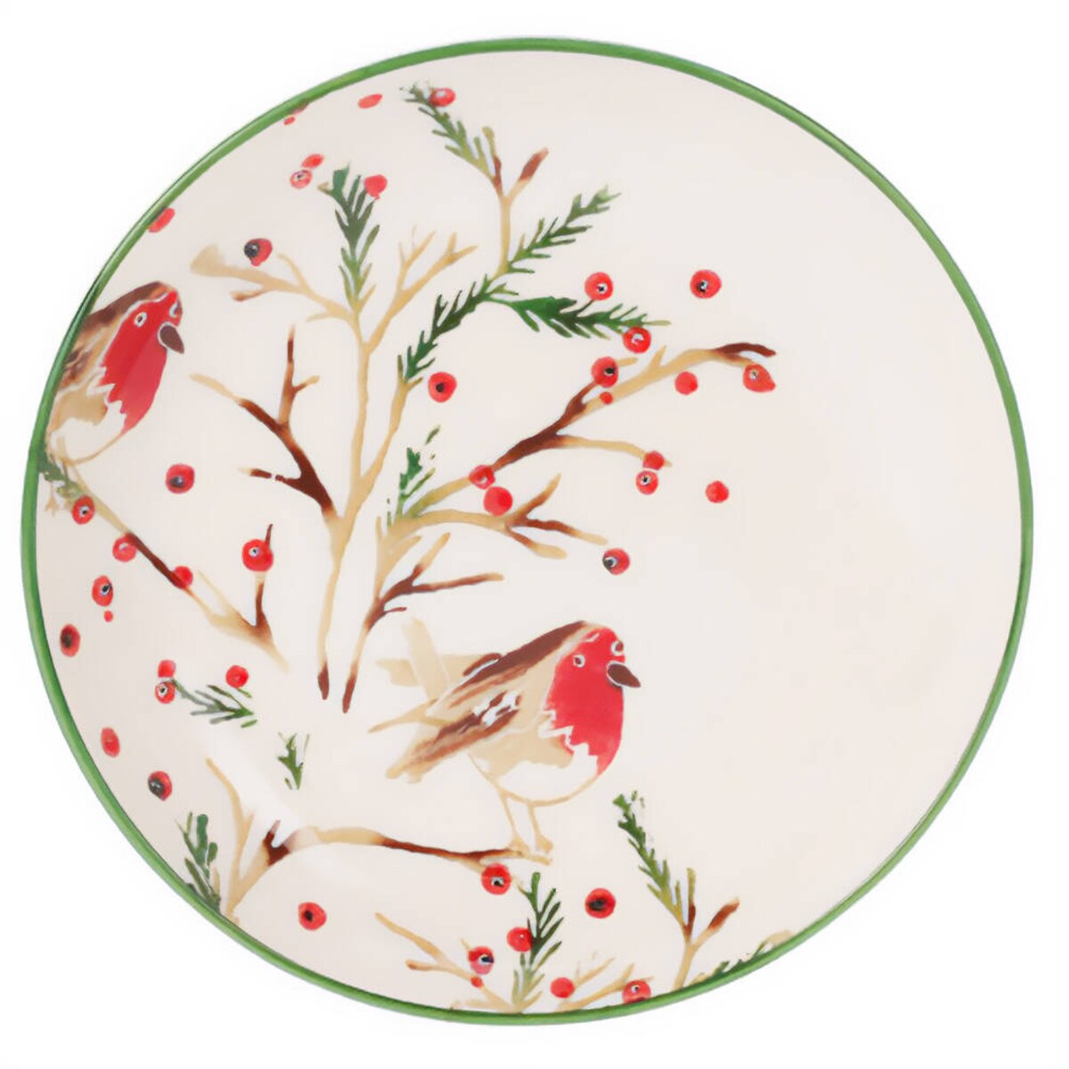 Świąteczny talerz głęboki z kamionki, Ø 21 cm