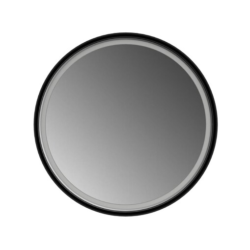 Lustro okrągłe LED z piaskowaniem – czarne - 70 cm