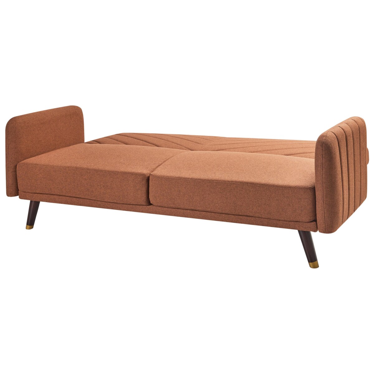 Sofa rozkładana SENJA Pomarańczowy Len syntetyczny