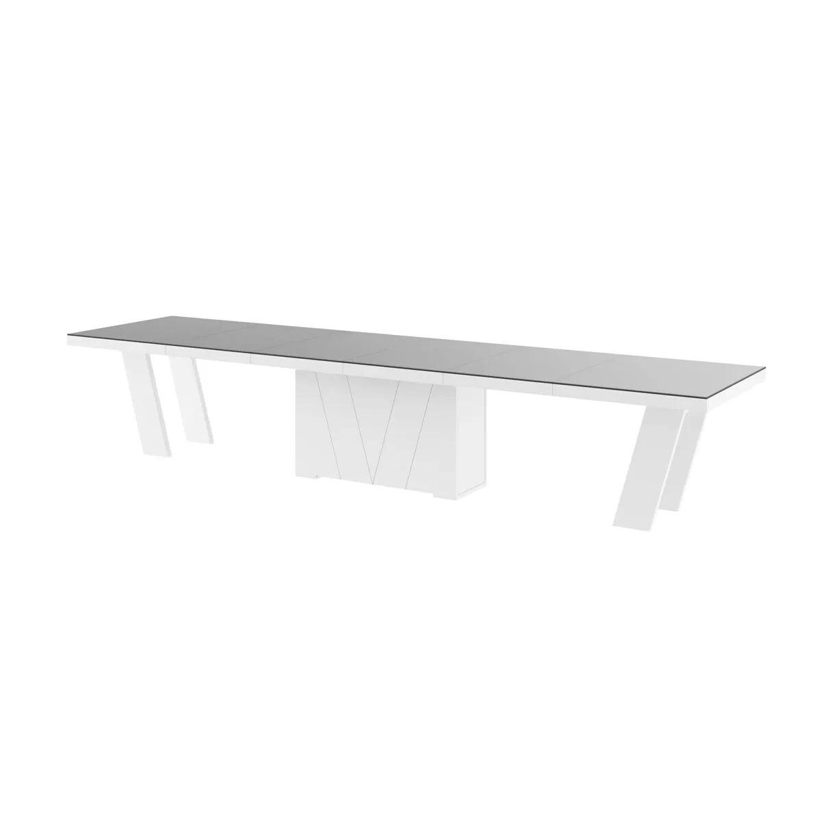 Stół rozkładany GRANDE 160(412)x100 szary/biały połysk