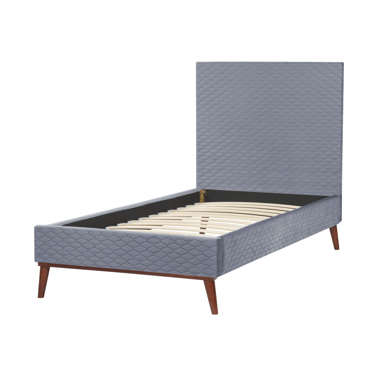 Łóżko welurowe 90 x 200 cm szare BAYONNE