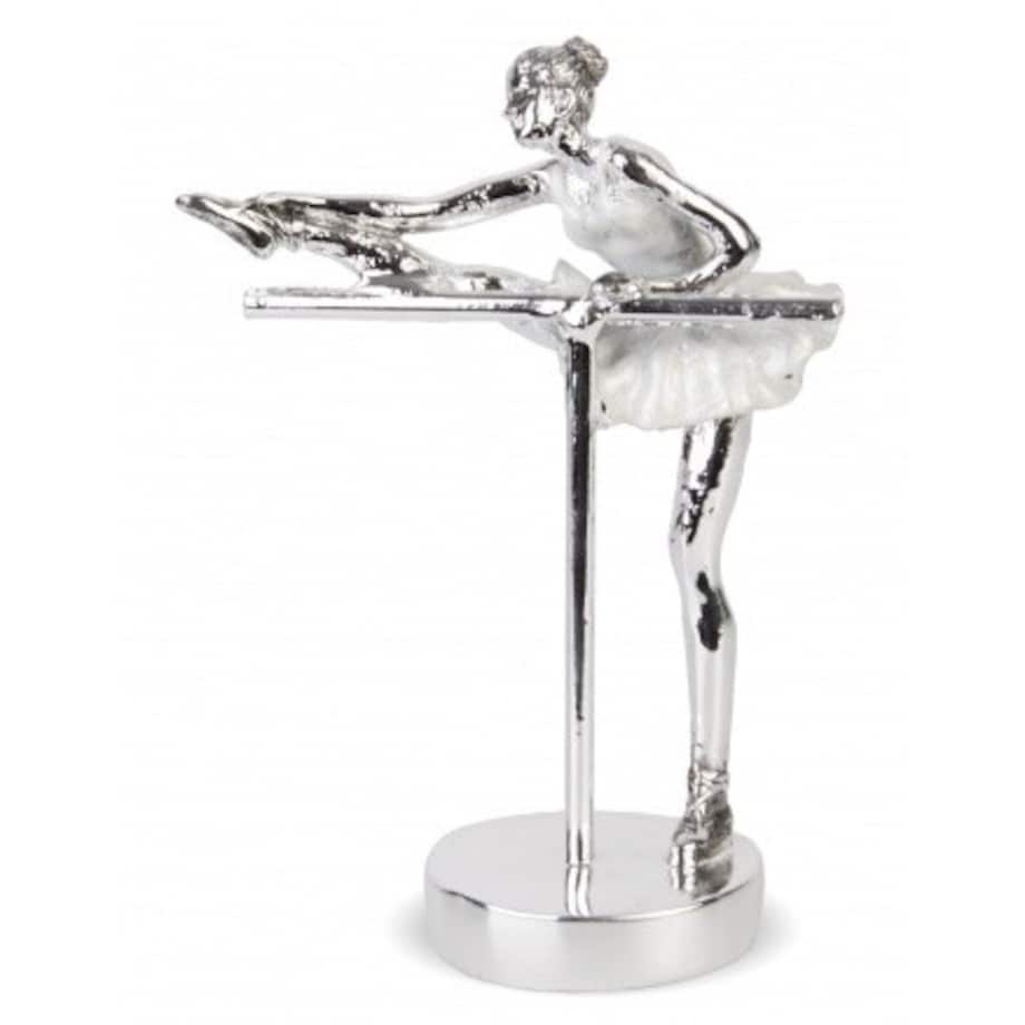 Dekoracja - baletnica 18,5x13,5x7 cm ISADORA - II srebrna z drążkiem