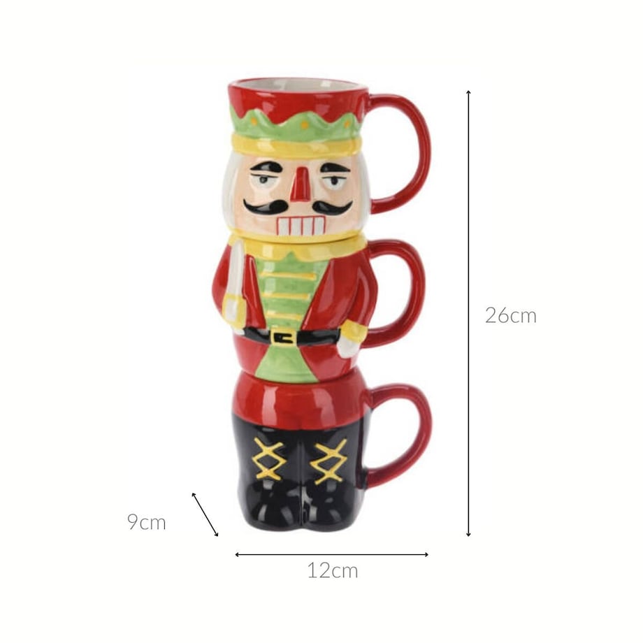 Komplet kubków z postacią świąteczną, 3 x 280 ml
