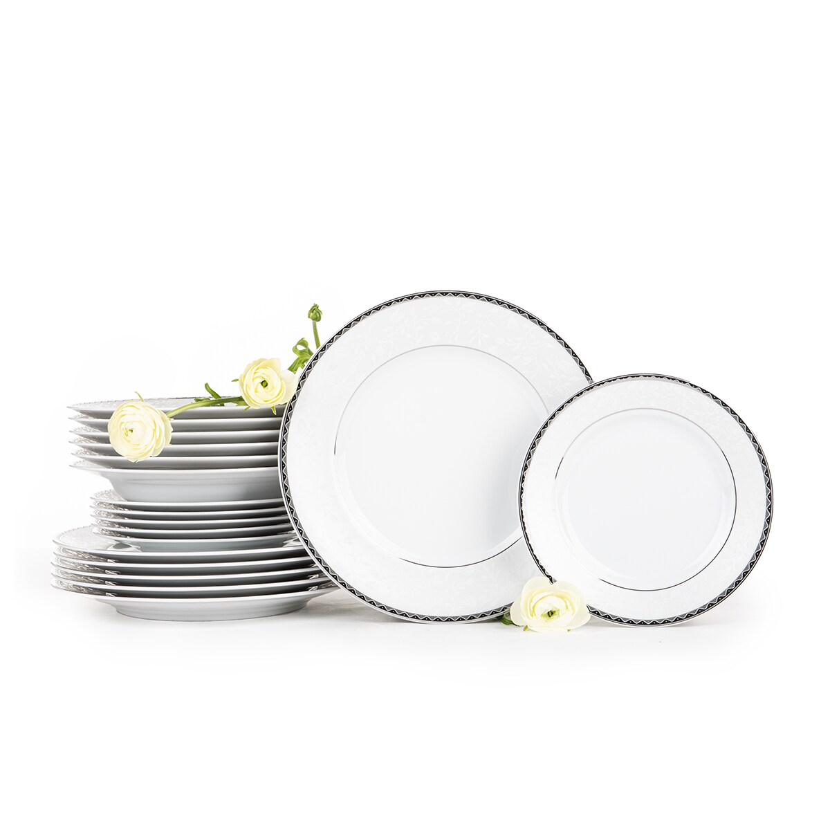 Zestaw obiadowy 6os. (18 el.) AMELIA PLATYNA