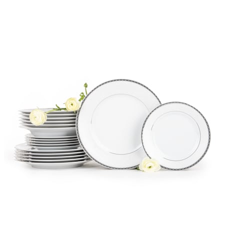 Zestaw obiadowy 6os. (18 el.) AMELIA PLATYNA