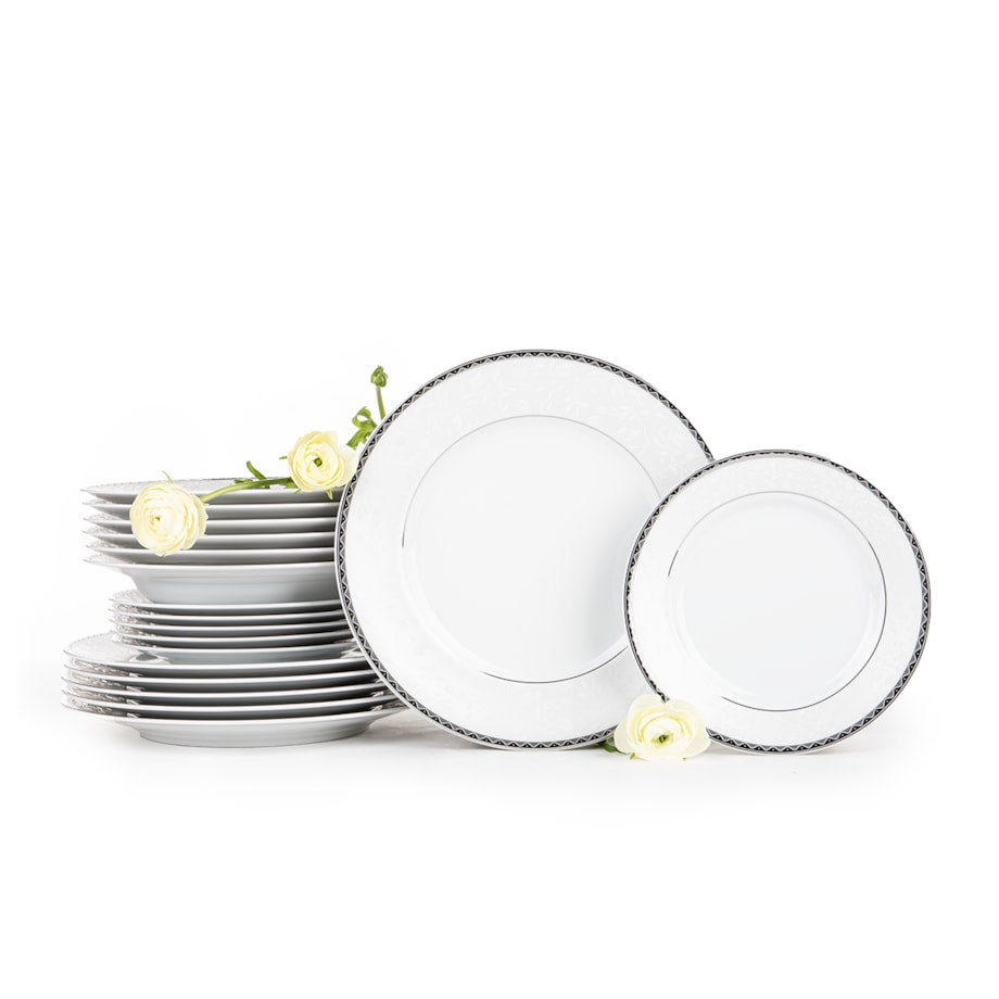 Zestaw obiadowy 6os. (18 el.) AMELIA PLATYNA