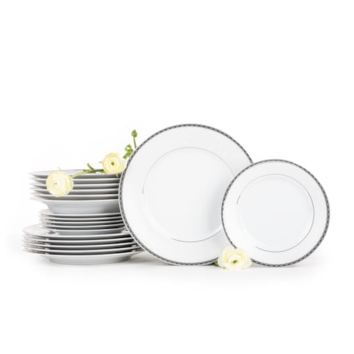 Zestaw obiadowy 6os. (18 el.) AMELIA PLATYNA