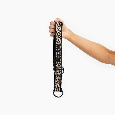 Obroża półzaciskowa SUPER SOFT "Pan tera mi kupi" PANTERKĄ DO GÓRY