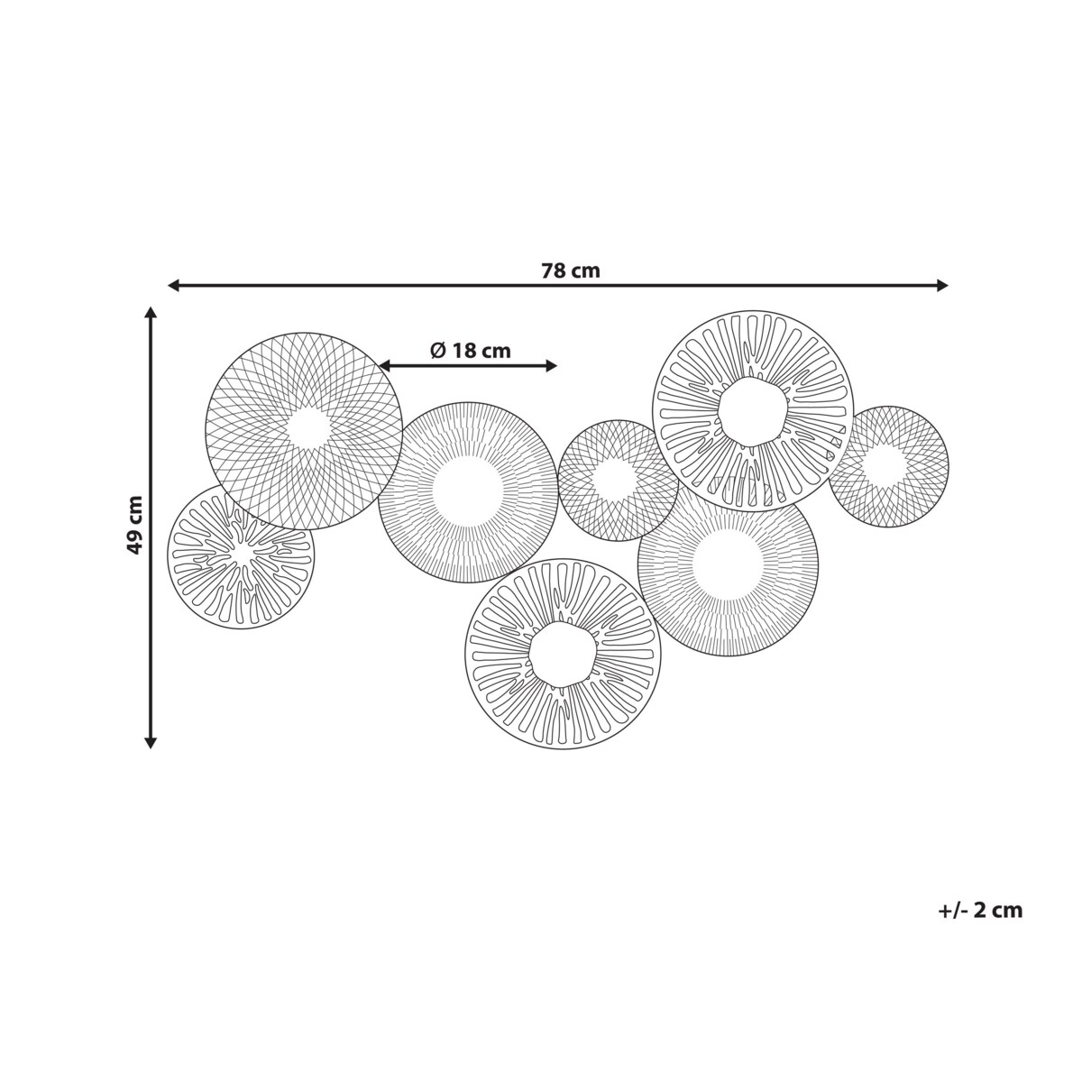 Dekoracja ścienna czarna z szarym TENNESSINE