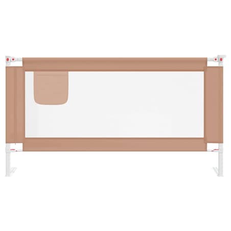 vidaXL Barierka do łóżeczka dziecięcego, taupe, 160x25 cm, tkanina
