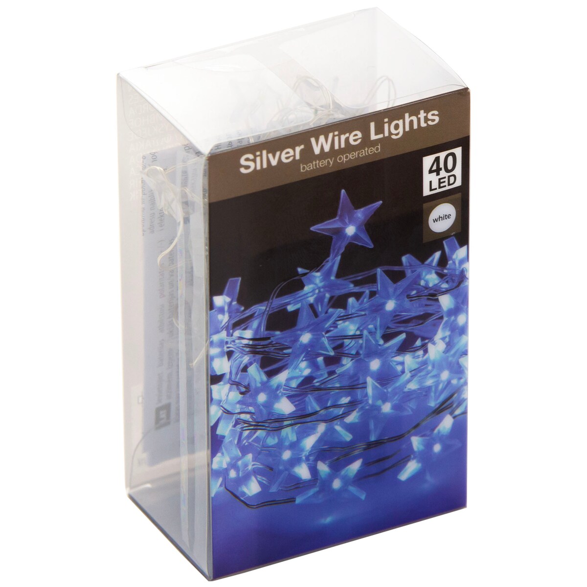 Lampki Druciki Gwiazdki 40 Led Zimne Na Baterie
