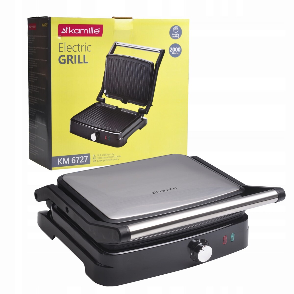 Grill elektryczny opiekacz do kanapek tortilli 2000W KAMILLE