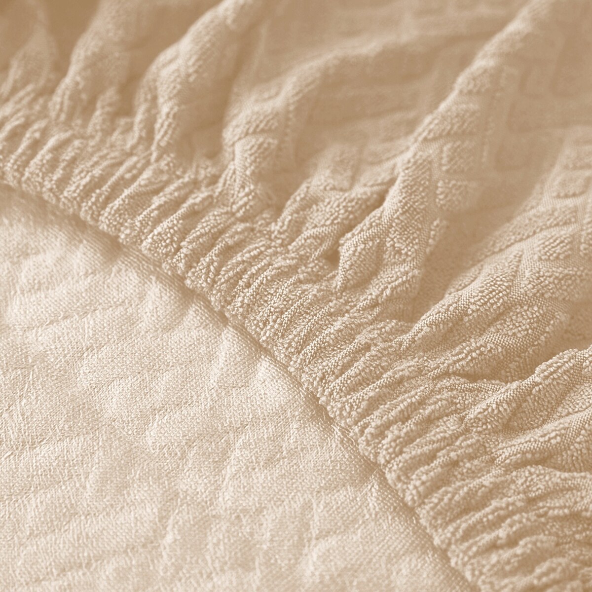 POKROWIEC NA SIEDZISKO 40x40cm BEŻOWY ŻAKARD ELASTYCZNY [60-Z1-BZ]