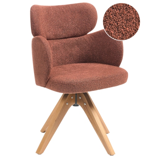 Krzesło do jadalni Obrotowy MARCY Boucle Pomarańczowy