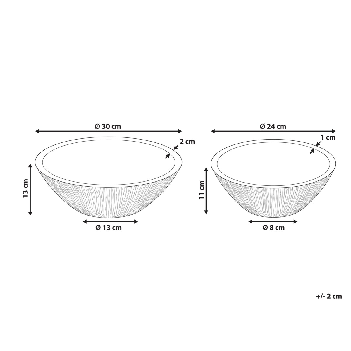 Zestaw 2 mis dekoracyjnych SIWA Drewno mango Jasnobrązowy