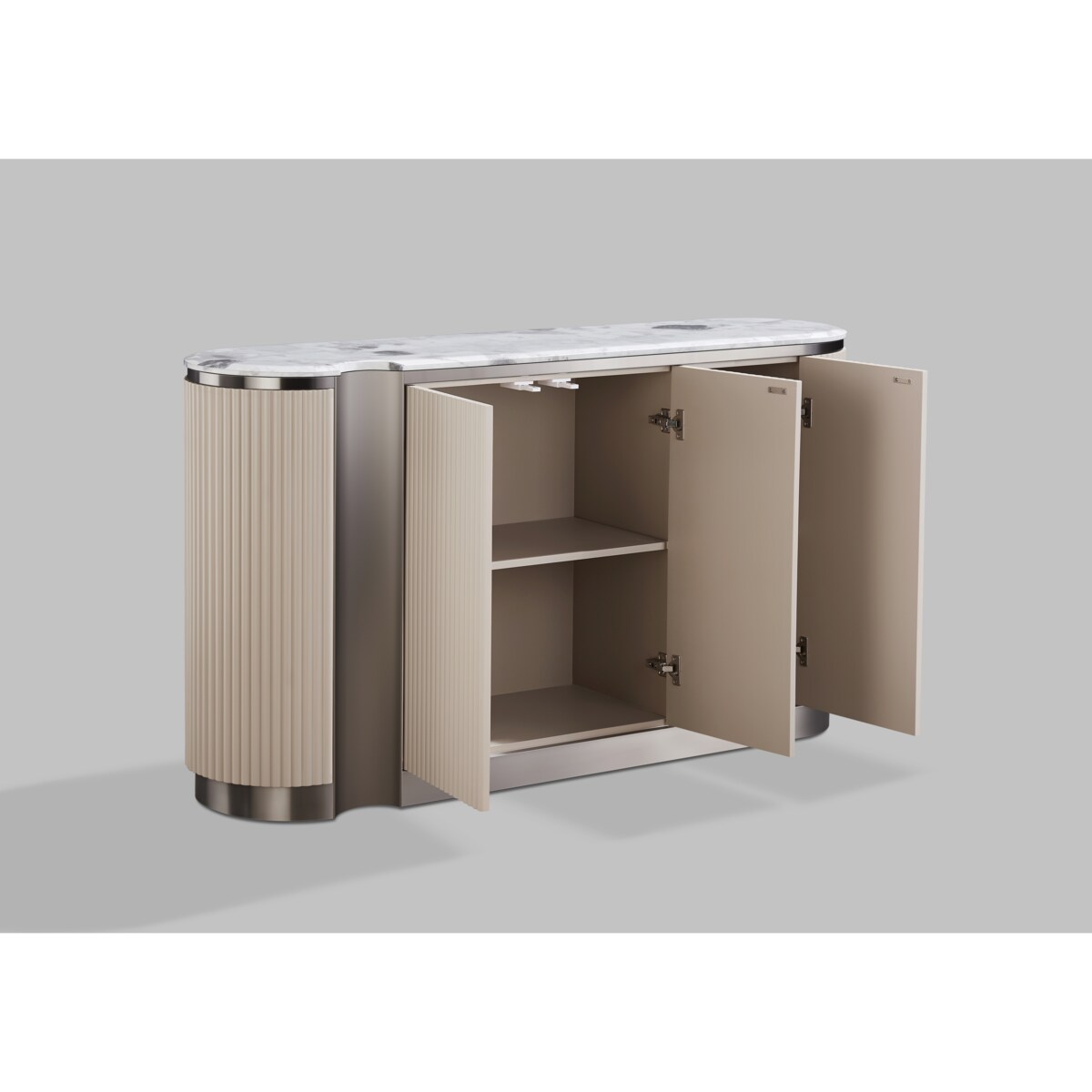 Komoda złota Nutris Glamour Premium 158x40x88 w kolorze niklowym