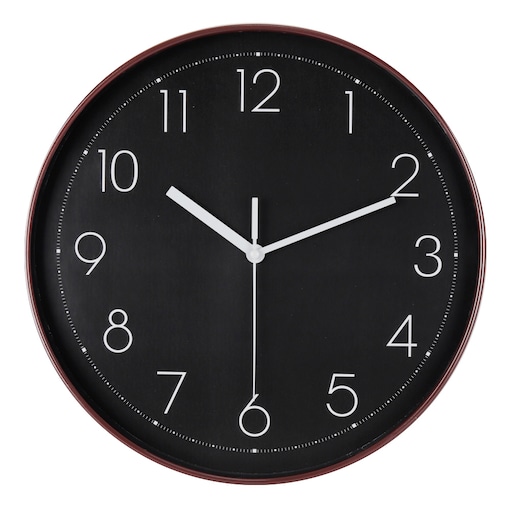 Zegar ścienny na ścianę do kuchni salonu okrągły czarny 30CM BRUNBESTE