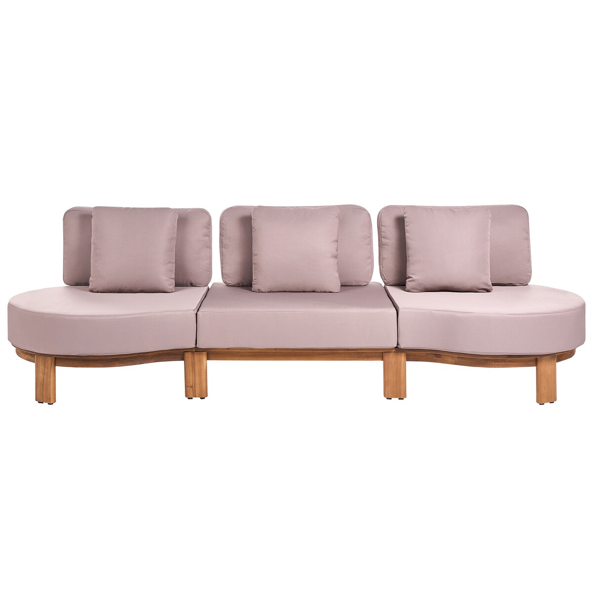 Sofa ogrodowa ze stolikiem dla 5 osób ARZELLO Drewno akacjowe Jasnobrązowy