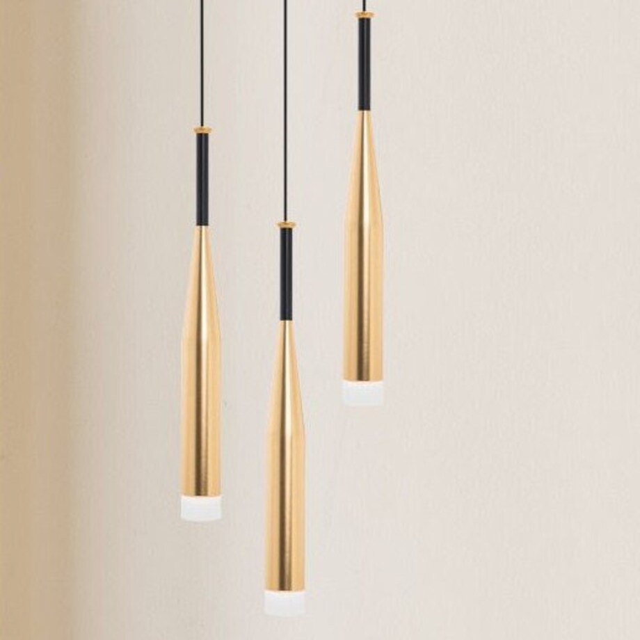 LAMPA wisząca CONTE MD1998A-3GL Zumaline metalowa OPRAWA loftowy ZWIS kaskada tuby złote