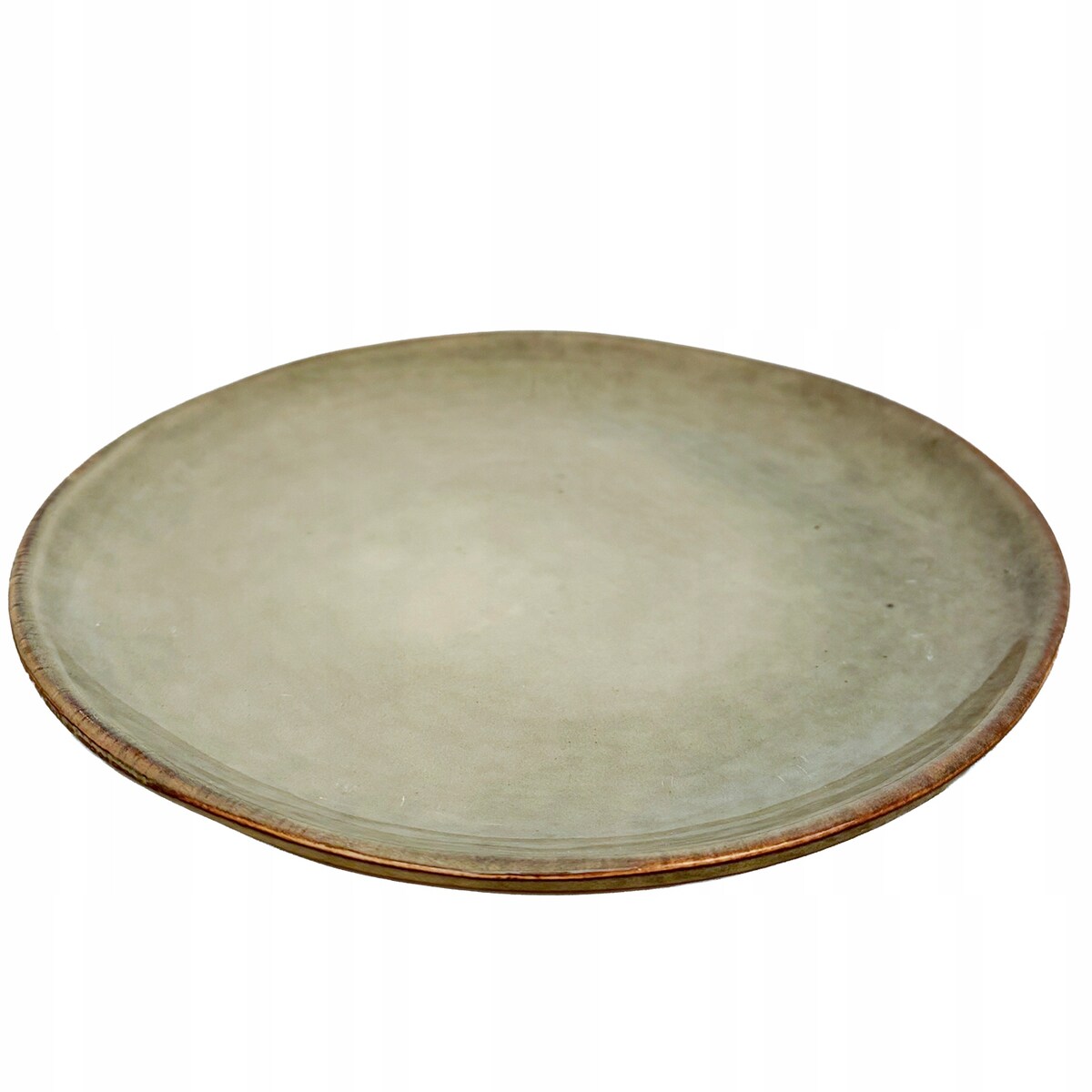 TALERZ DESEROWY 20CM SZARY ZIELONY CERAMICZNY OKRĄGŁY SERWIS NA SZTUKI
