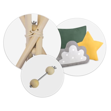 Tipi namiot dla dzieci teepee girlanda poduszki duża mata stabilizator Nukido