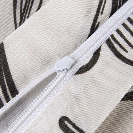 Pościel satyna bawełniana 200x220 Exclusive Carina biała w czarne konturowe kwiaty i liście